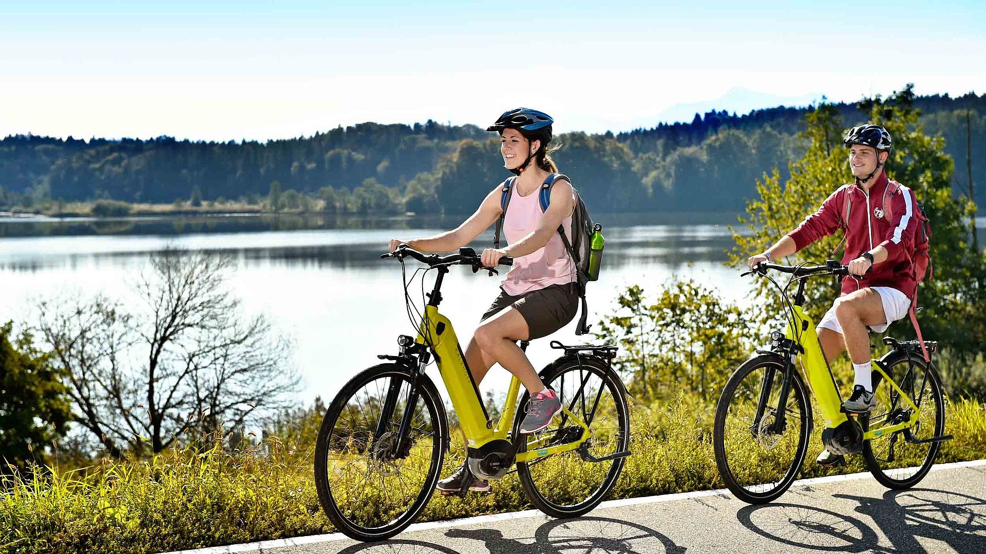 Radfahren und Radwandern in der Fränkischen Schweiz  - Fahrradfahrer am See