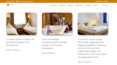 Referenz über die Zusammenarbeit mit unserem Kunden Pension Zum Edlen Hirschen mit Gästehaus Referenz über die Zusammenarbeit mit unserem Kunden Pension Zum Edlen Hirschen mit Gästehaus
