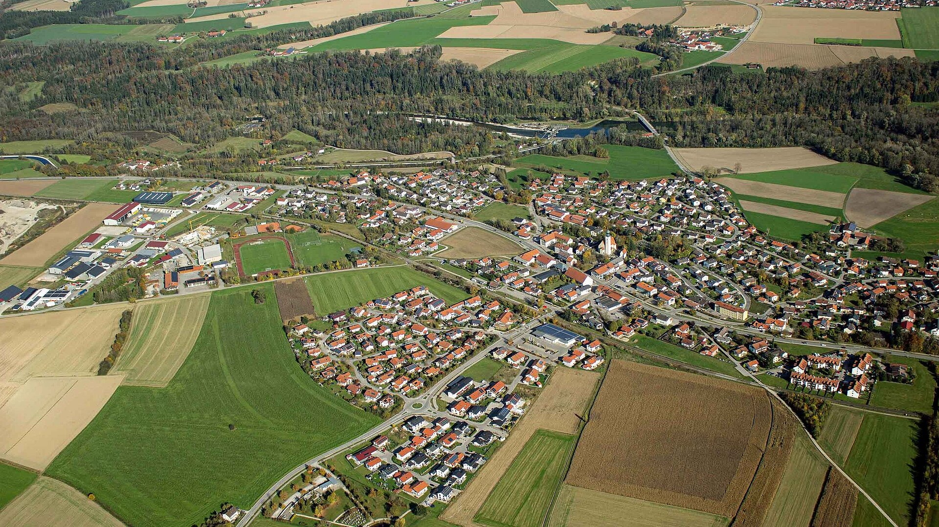Gemeinde Tacherting im Chiemgau - Luftbild