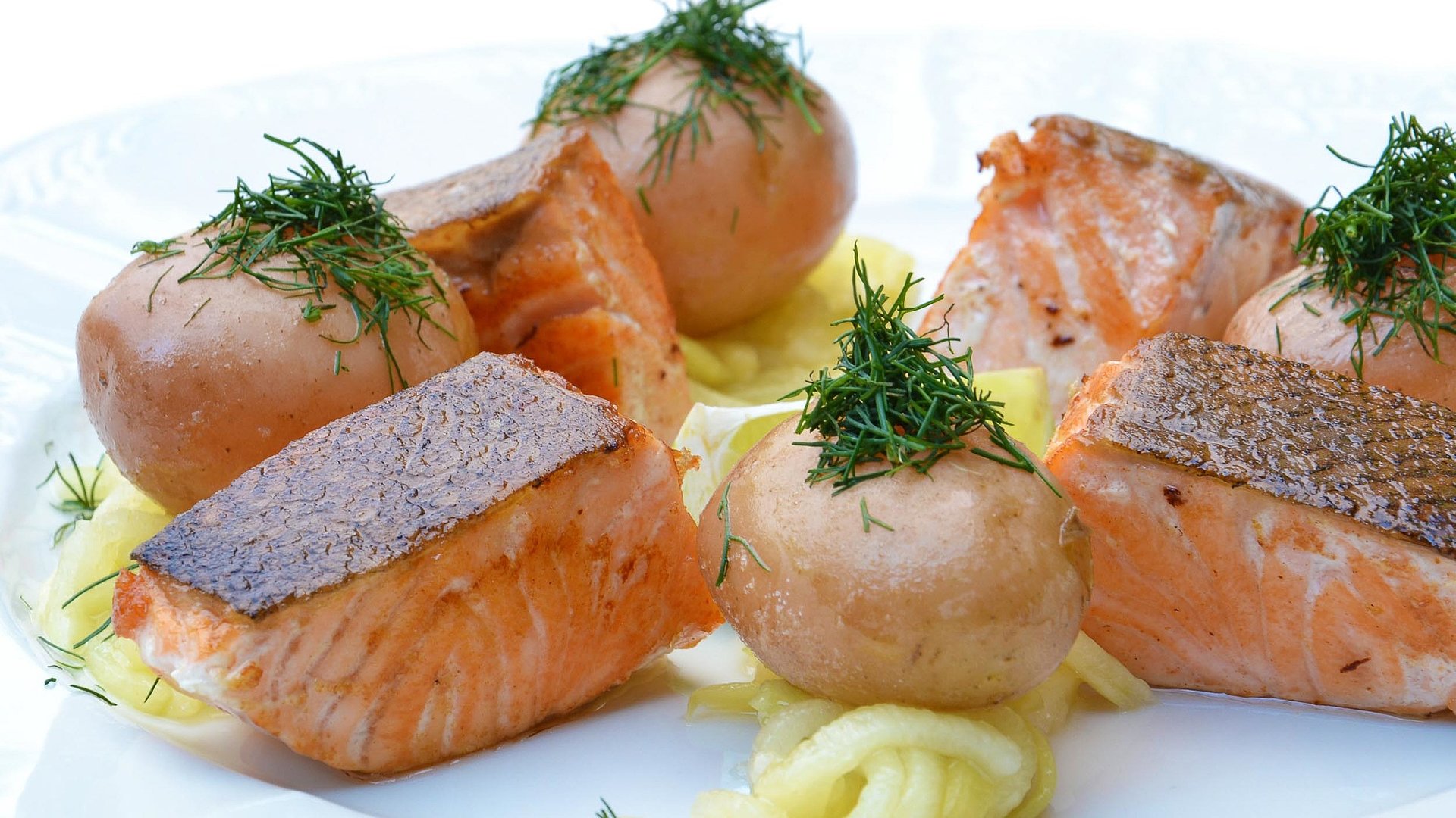 Fischwochen in Nürnberg - Teller mit gourmet-haft zubereitetem Lachs