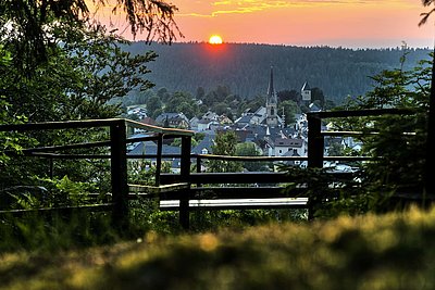 Sonnenuntergang in Bischofsgrün im Fichtelgebirge