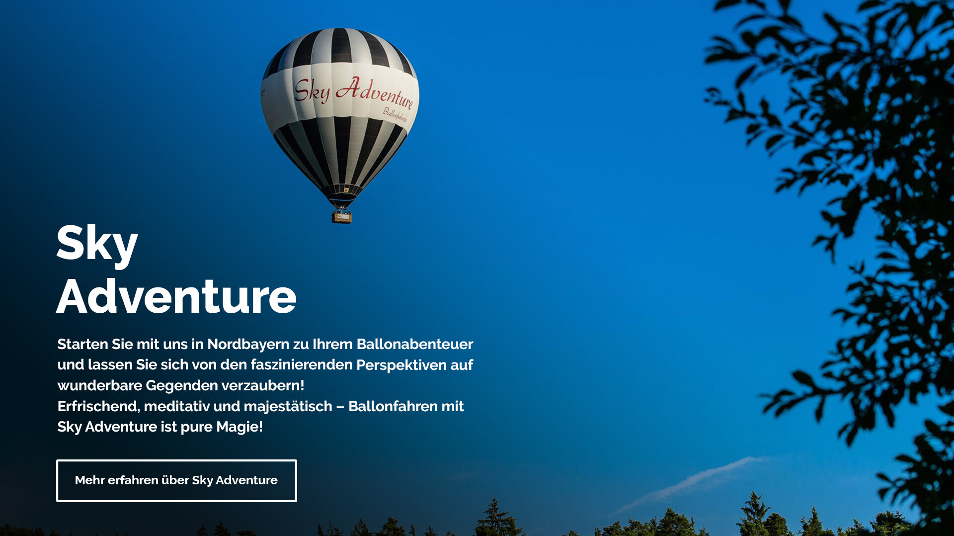 Sky Adventure Ballonfahrten über die Fränkische Schweiz