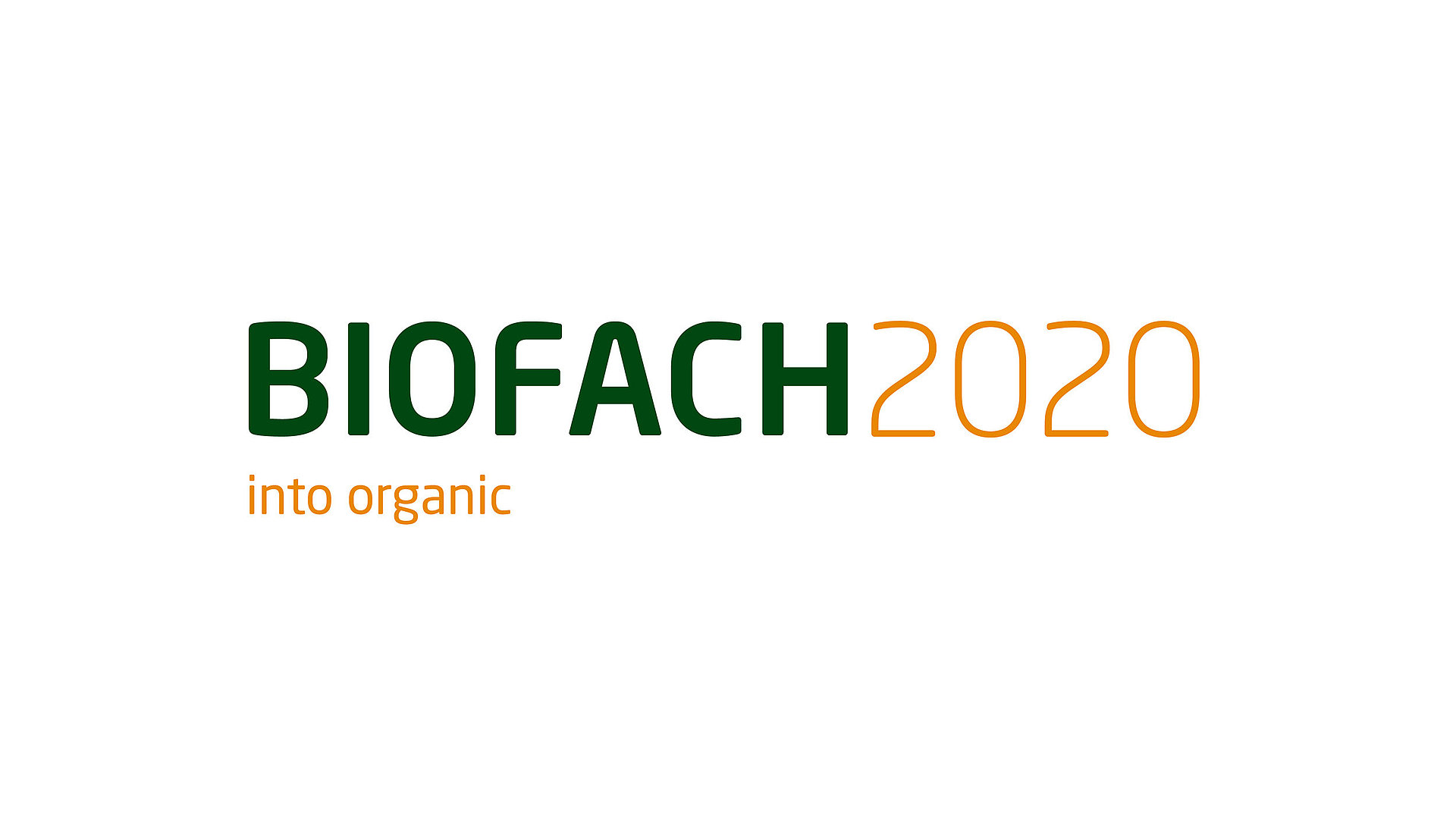 NürnbergMesse - Nahgelegene Gastronomie und Unterkünfte in Nürnberg - Logo der Nürnberg Messe 2020; es steht: "Bio Fach 2020, into organic"