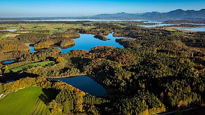 Langbürgnersee und Chiemsee Langbürgnersee und Chiemsee - Luftbild