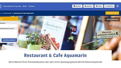 Referenz über die Zusammenarbeit mit unserem Kunden Restaurant & Café Aquamarin Referenz über die Zusammenarbeit mit unserem Kunden Restaurant & Café Aquamarin