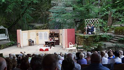 Naturbühne Trebgast - die schönste Amateur-Naturbühne Deutschlands Naturbühne Trebgast - die schönste Amateur-Naturbühne Deutschlands - Blick vom Zuschauerraum auf die Bühne