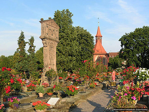 Der St. Johannisfriedhof im Stadtteil St. Johannis in Nürnberg