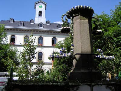 Marktplatzbrunnen in Wunsiedel im Fichtelgebirge
